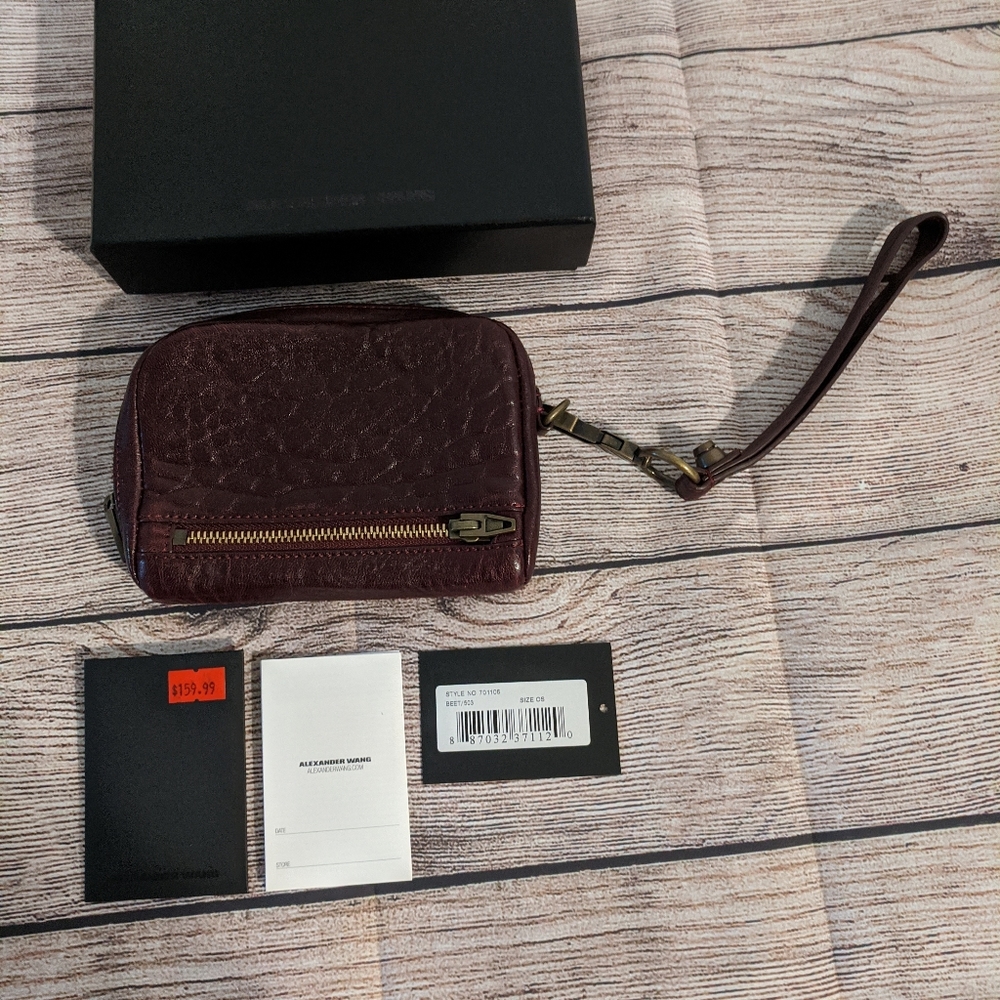 Alexander Wang Fumo Wallet Wristlet Beet Burgundy